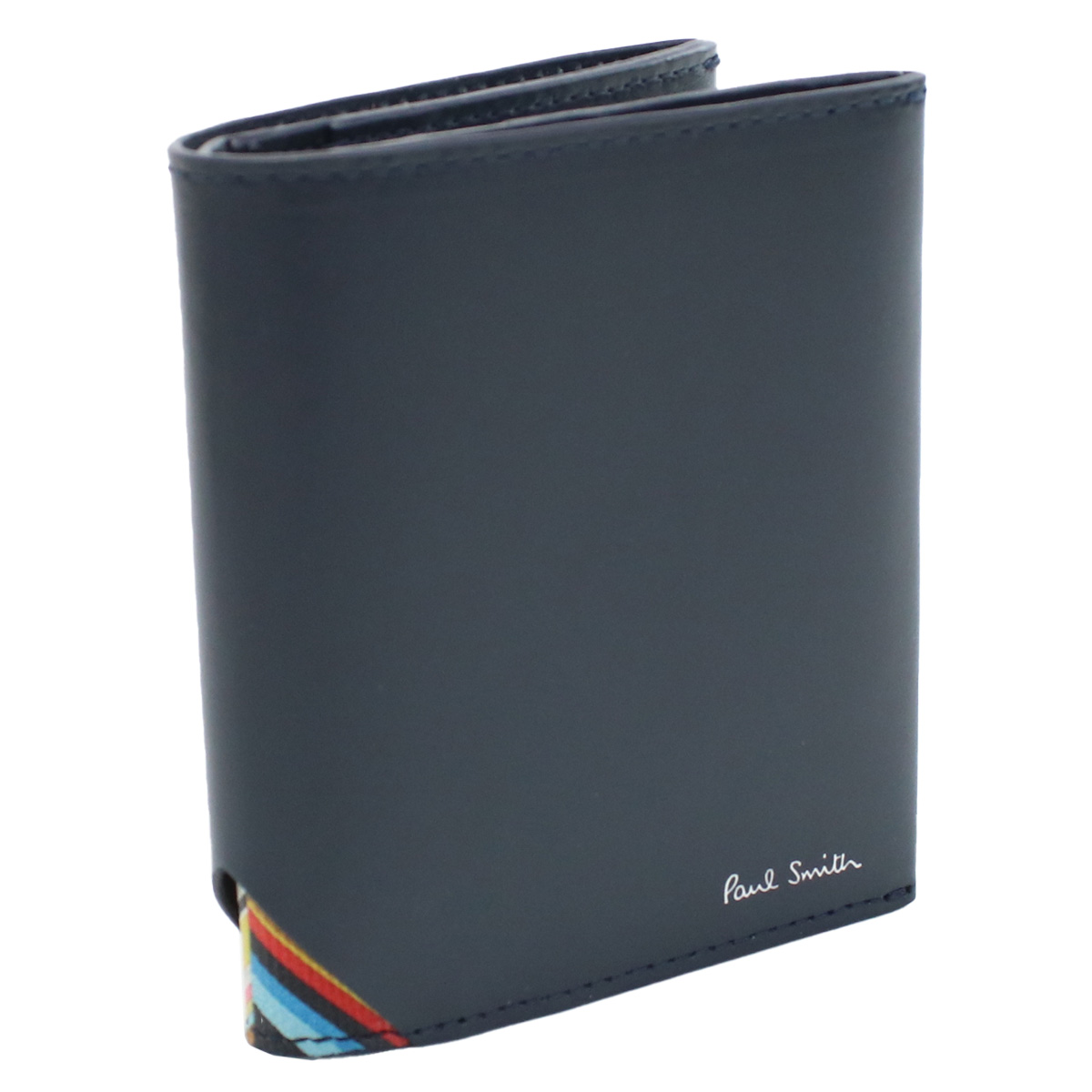 ポールスミス Paul Smith  二折財布小銭入付き　ブランド メンズM1A7632　LTRISI　47BLUE ネイビー系 wallet-01 mini-01