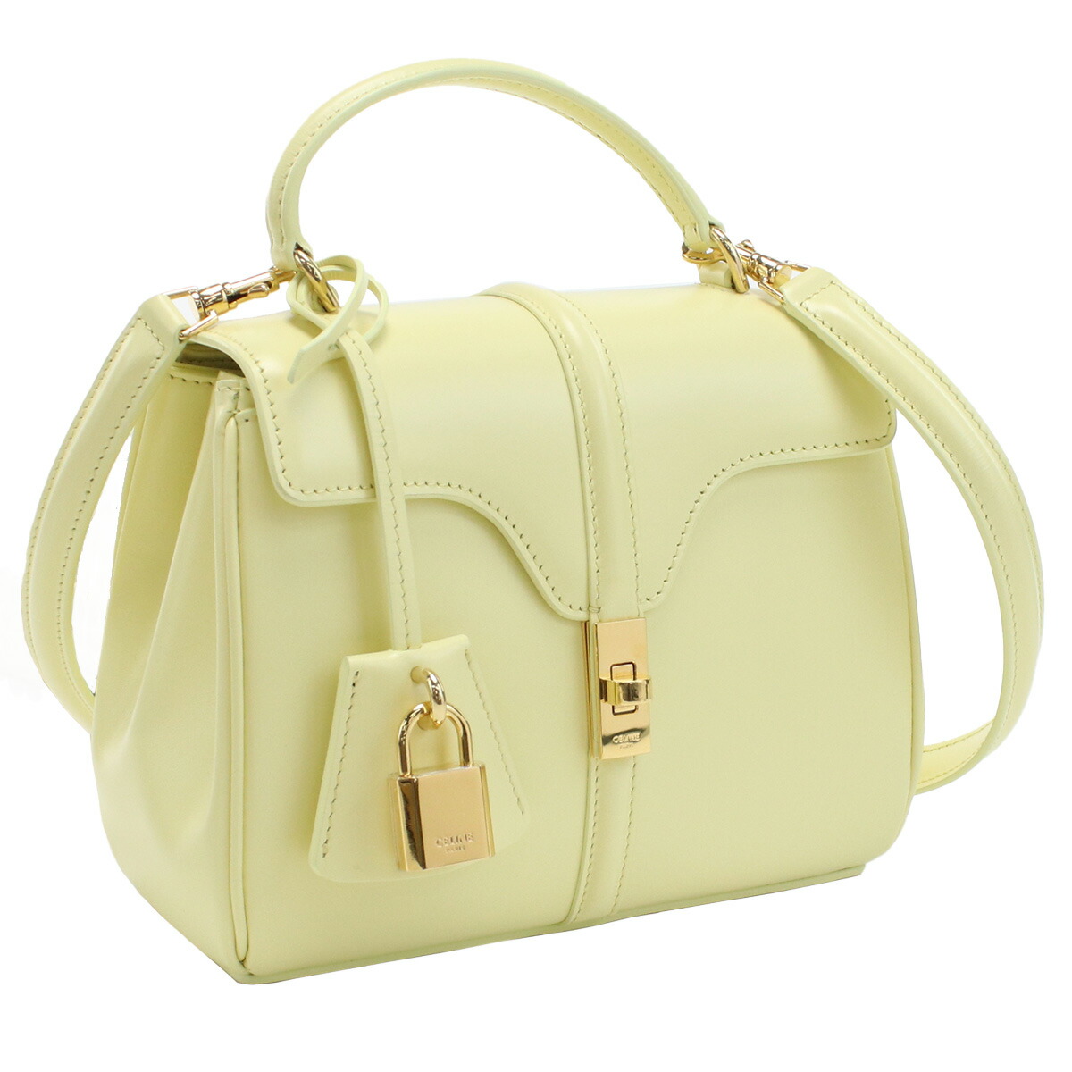 セリーヌ CELINE  ハンドバッグ　ブランド　ミニ 16（セーズ)　ブランド19798　3BEY　11OYYELLOW イエロー系　bag-01