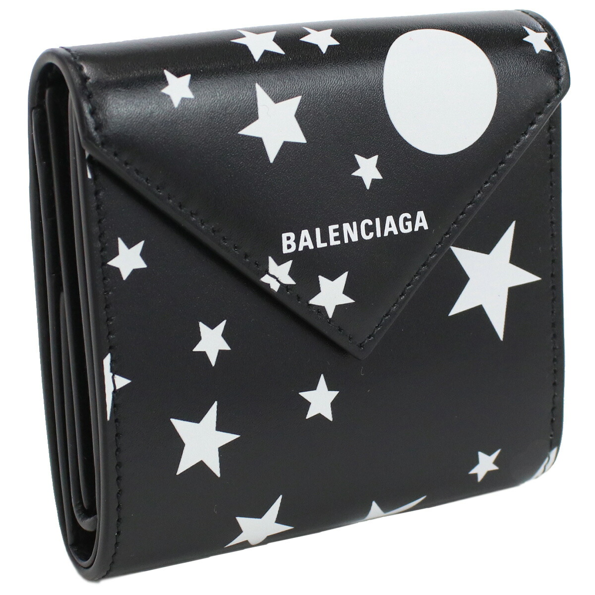 【未使用級】バレンシアガ 三つ折り財布 キャンペーンロゴ 刺繍 ナイロン 黒バレンシアガ財布335