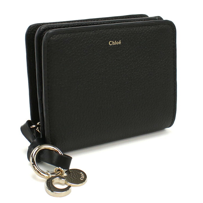 クロエ CHLOE  二つ折り財布 小銭入付き アルファベット ミニ財布 レディース ブランドCHC22WP765F57　001ブラック wallet-01