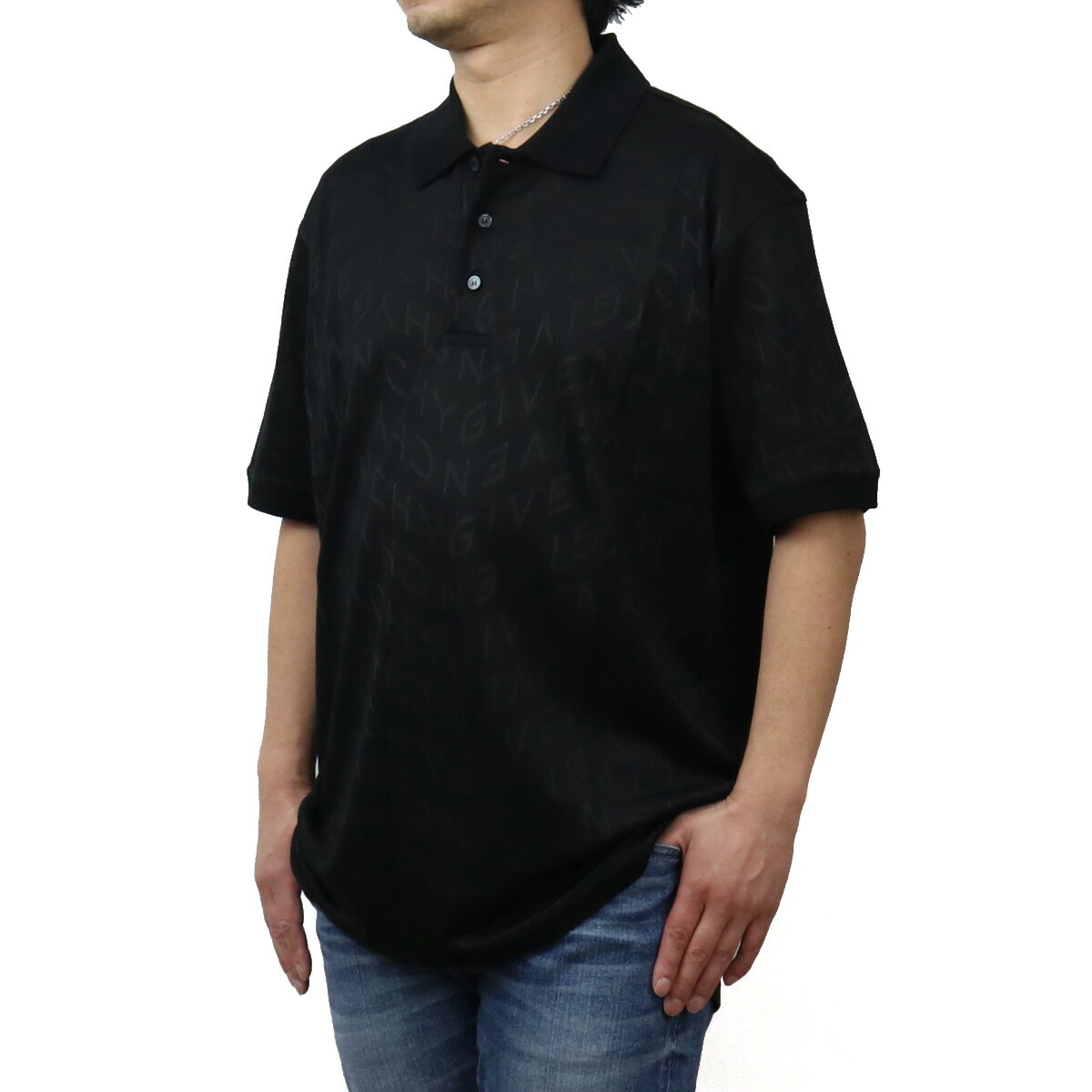 ジバンシー GIVENCHY  メンズ－ポロシャツBM711A　30KX　001ブラック bos-05 polo-01