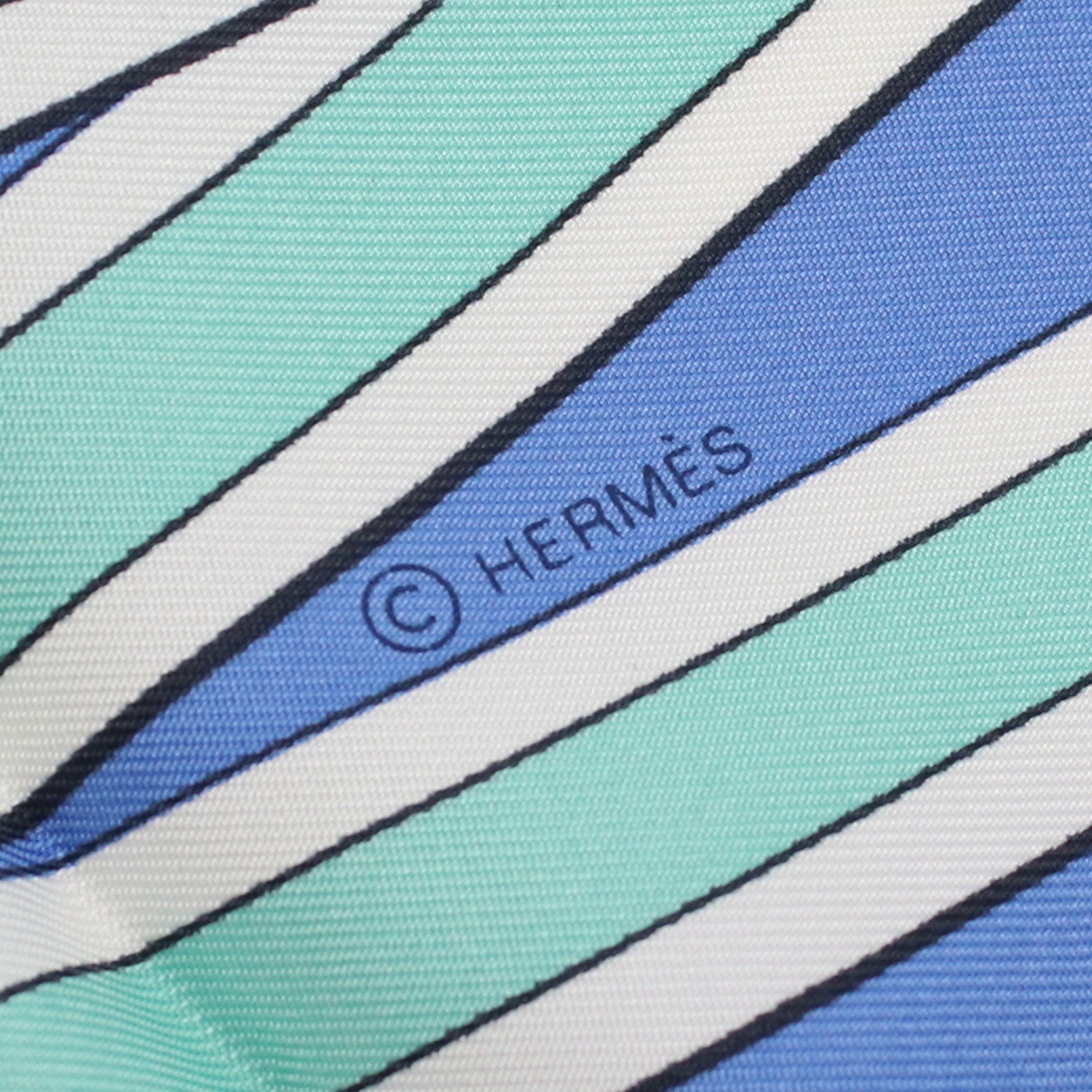 HERMES エルメス CARRE TWILL スカーフ ブルー系 マルチカラー レディース