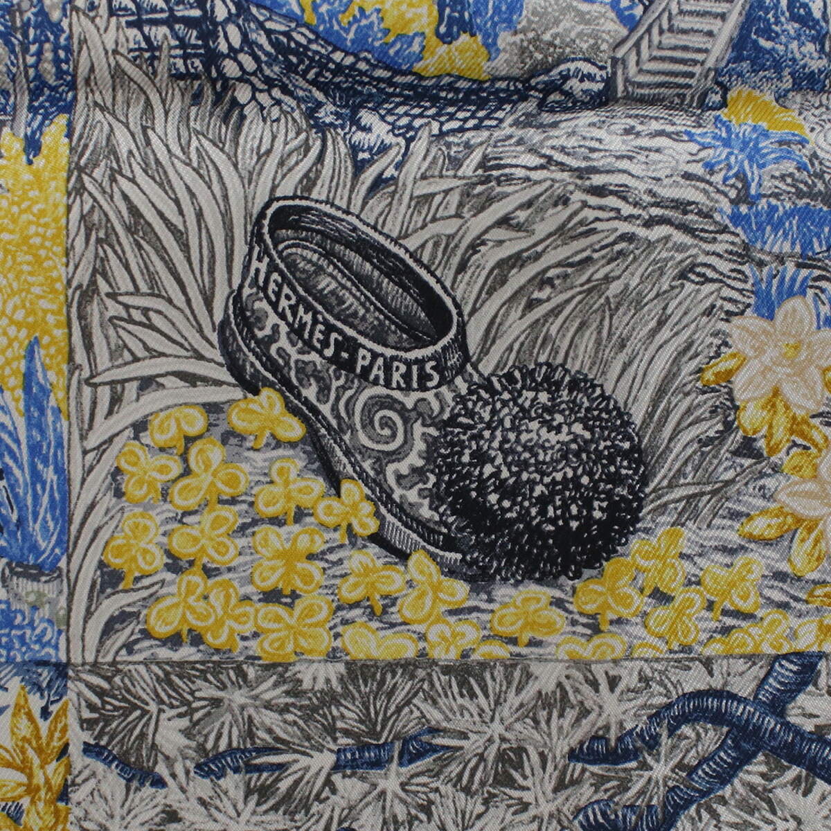 エルメス カレ90 大判スカーフ 南アフリカの花々 ミントグリーン-