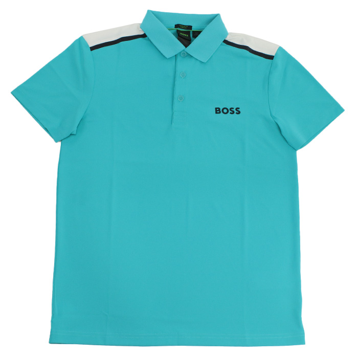 ヒューゴ・ボス HUGO BOSS  メンズ　ロゴ ポロシャツ ゴルフ50506150　10256982　367ブルー系 golf-01