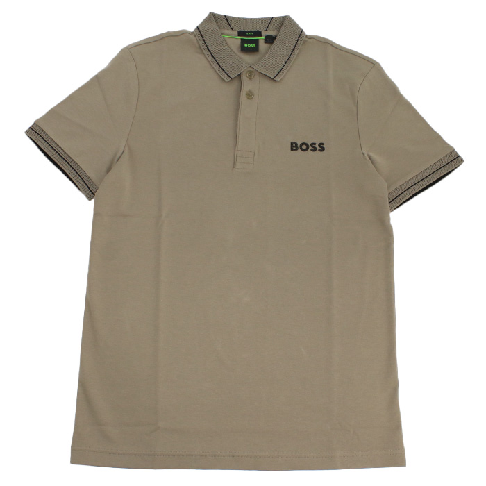 ヒューゴ・ボス HUGO BOSS  メンズ　ロゴ ポロシャツ ゴルフ50512892　10259002　334カーキ golf-01