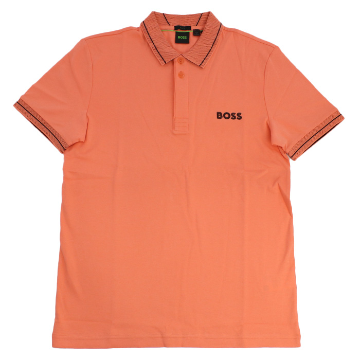 ヒューゴ・ボス HUGO BOSS  メンズ ロゴ ポロシャツ ゴルフ50512892　10259002　649オレンジ系 golf-01