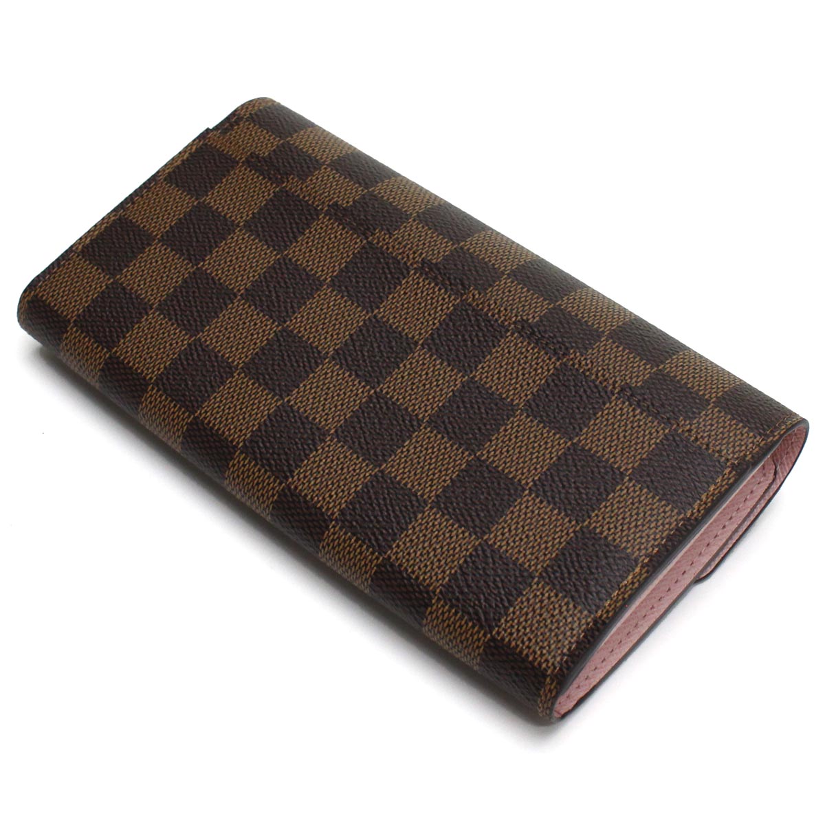 Brandaile ルイ ヴィトン Louis Vuitton ダミエ エベヌ ポルトフォイユ サラ 長財布2つ折り小銭入れ付き N ローズバレリーヌ ブラウン系 レディース