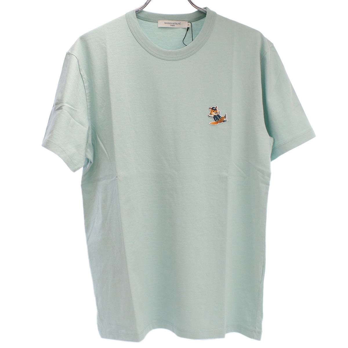 メゾンキツネ MAISON KITSUNE  メンズ－Ｔシャツ ブランドKM00102　KJ0008　P429 クルーネック フォックスパッチBLUE HAZE ブルー系 ts-01