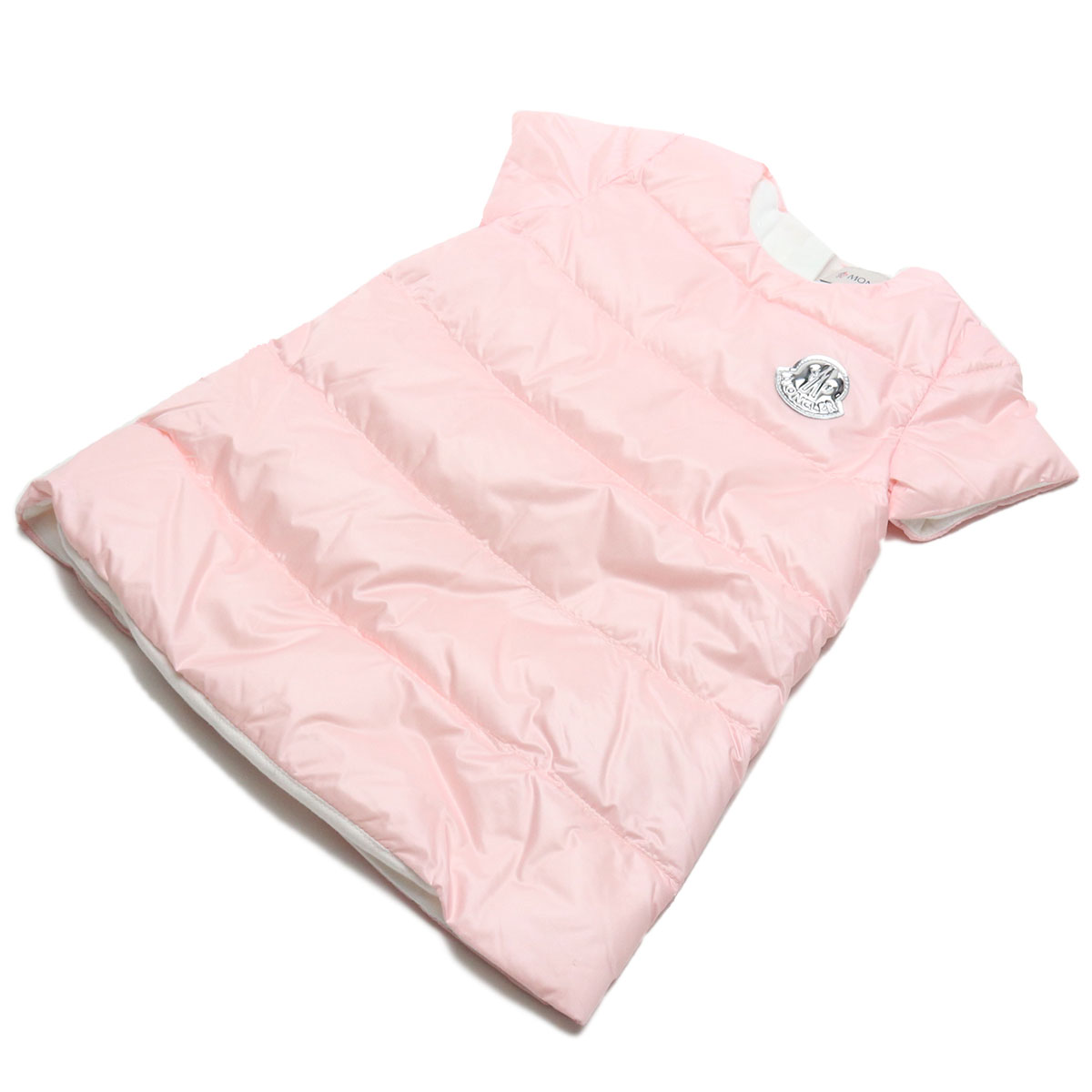 ブランド品卸 モンクレール Moncler キッズ ワンピース ダウンパッド キルト ロゴ 子供服 キッズアパレル 女の子 べビー 出産祝い べビーギフト 2g Abito 503 ピンク系 Bos 10 Kidsbaby 01