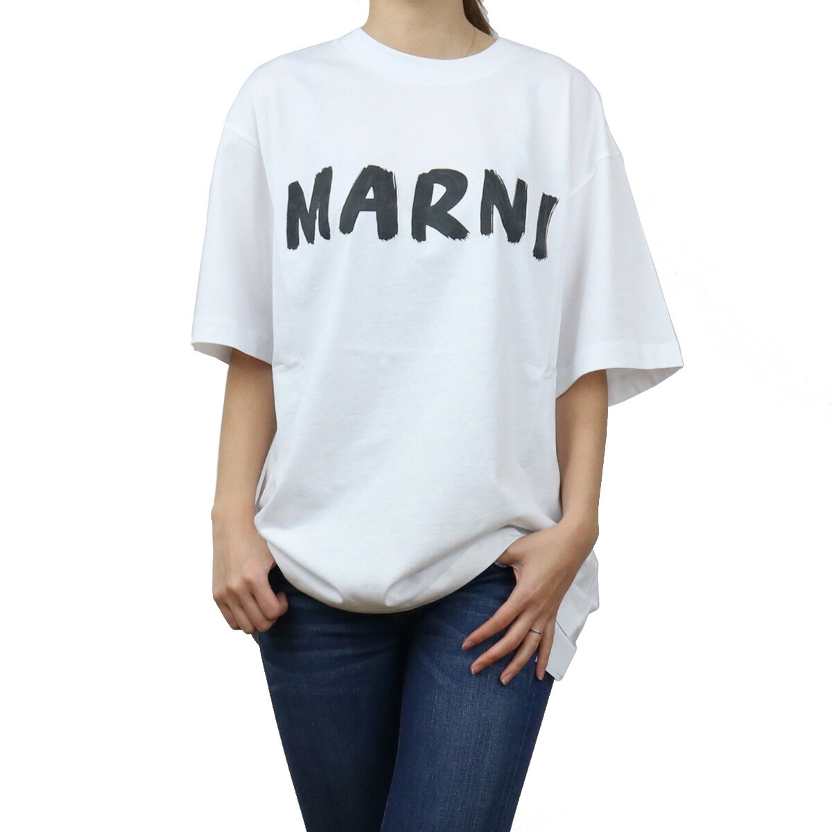 ブランド品卸 / マルニ MARNI レディース－Ｔシャツ ブランドロゴ 白T